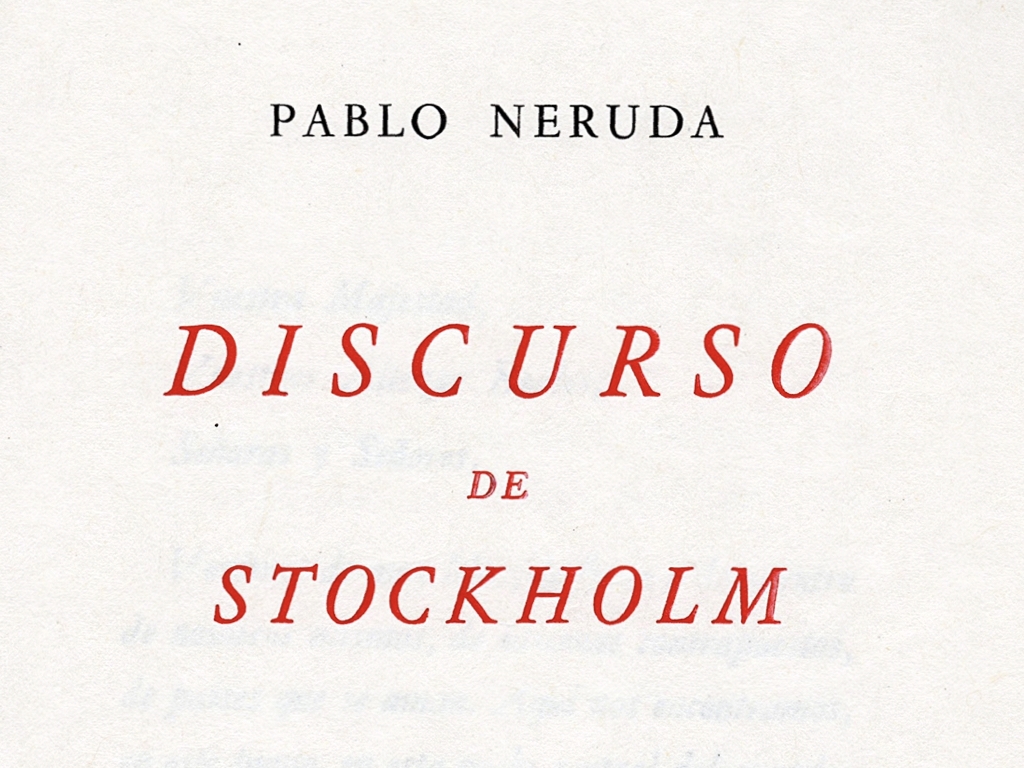 Discurso De Stockholm Pablo Neruda Prima Edizione Mondiale 1972 3827